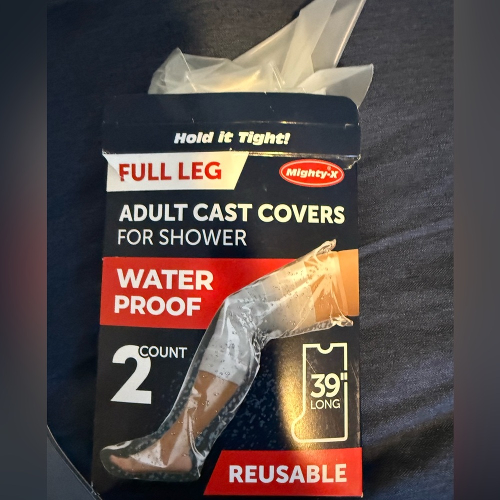Adult full leg cast covers 2 new snd 1 used